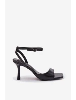 Dámské sandály na podpatku Eko kůže Černé model 21788209 - Boto Dámské sandály na podpatku Eko kůže Černé model 21788209 - Boto