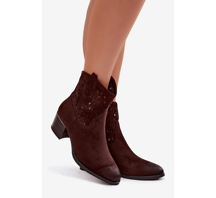 Dámské otevřené kotníkové boty Vinceza 58452 Čokoládové