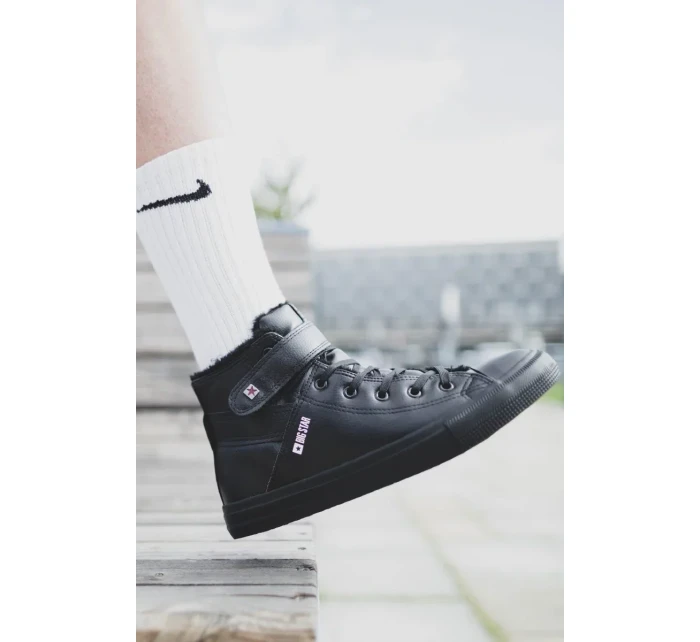 Pánske zateplené tenisky na vysokom podpätku Big Star - čierne Pánske zateplené tenisky na vysokom podpätku Big Star - čierne