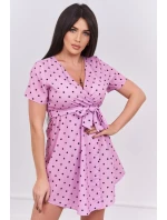 Bodkované šaty fialové Bodkované šaty fialové