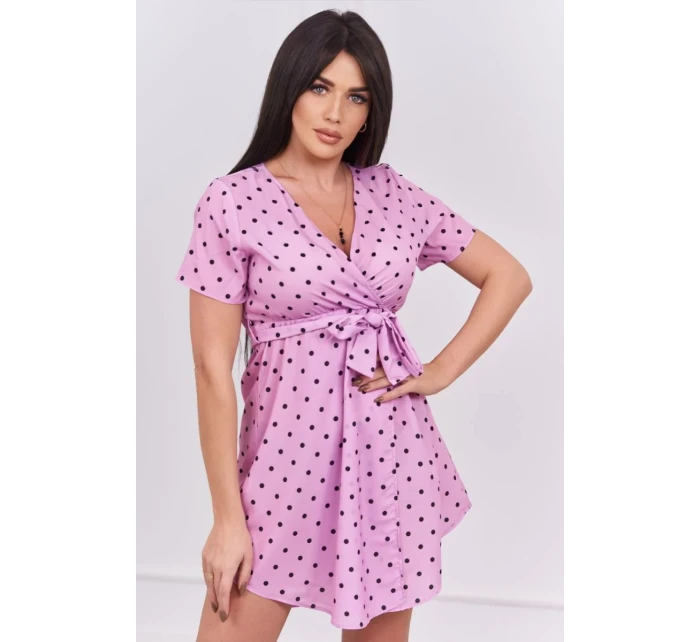 Bodkované šaty fialové Bodkované šaty fialové