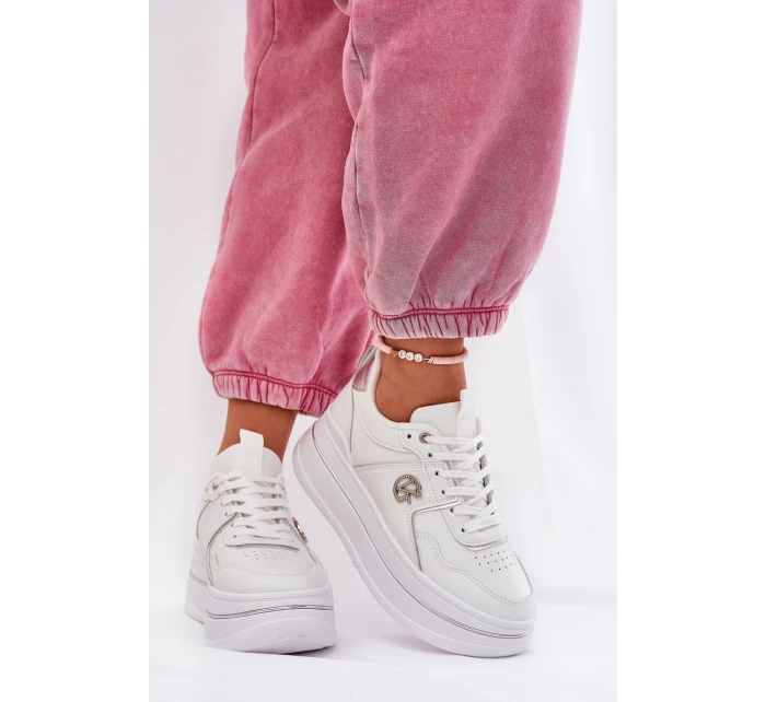 Dámské Sportovní Boty Na Platformě Bílé model 21687811 - Boto Dámské Sportovní Boty Na Platformě Bílé model 21687811 - Boto