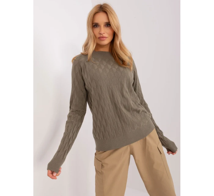 Sweter AT SW model 18904835 khaki - FPrice Sweter AT SW model 18904835 khaki - FPrice