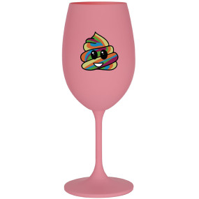 růžová sklenice na víno 350 ml model 19345715 - Giftela