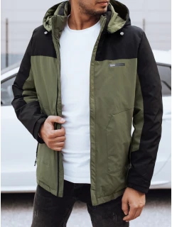 Pánska zimná bunda s odnímateľnou kapucňou zelená FashionStreet TX4913