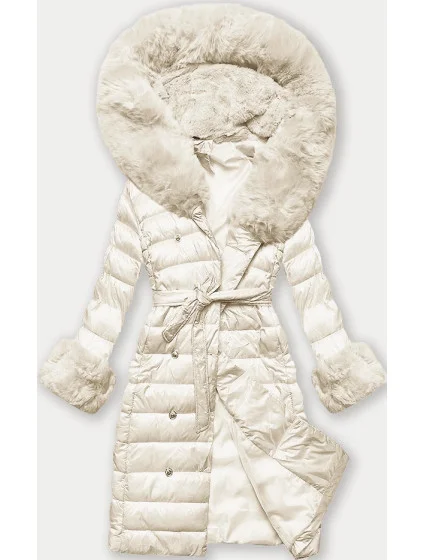 Dámsky kabát s gombíkmi vo farbe ecru (5M3160/1-254) Dámsky kabát s gombíkmi vo farbe ecru (5M3160/1-254)