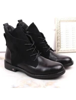 Ploché zateplené boty na podpatku W model 22324919 černá - Potocki Ploché zateplené boty na podpatku W model 22324919 černá - Potocki