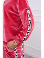 Velúrová súprava Love malinová