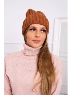 Čepice s rolováním Magda K293 camel