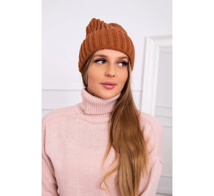 Čepice s rolováním Magda K293 camel