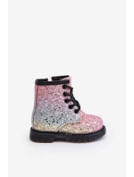 Dziecięce Brokatowe Botki Ocieplane z Suwakiem Multikolor Saussa Dziecięce Brokatowe Botki Ocieplane z Suwakiem Multikolor Saussa