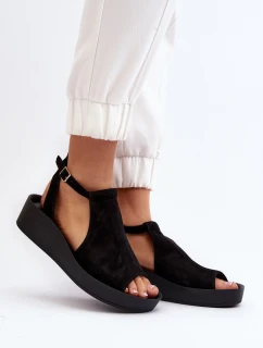 model 21646128 Dámské sandály z semiše Černé - Zazoo