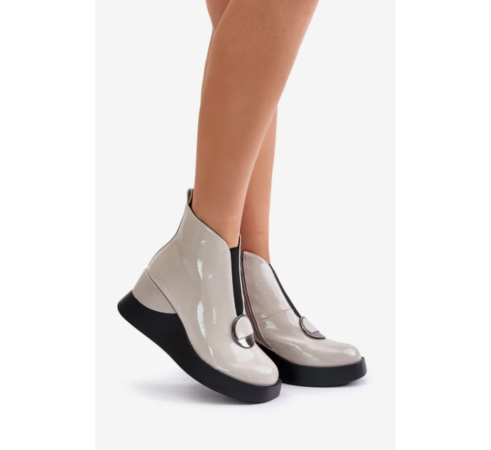 Boty Na Klínu Zateplené D&A Světle šedé model 21671894 - S.Barski