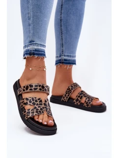 Klapki Damskie Z Rzepem Vinceza 17401 Panterka