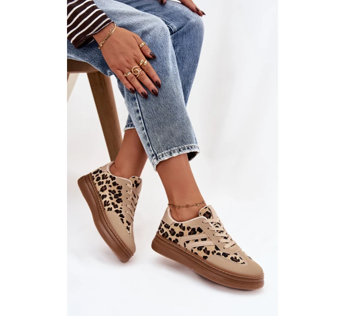 Dámské tenisky na platformě Panterka béžové Denissa Dámské tenisky na platformě Panterka béžové Denissa