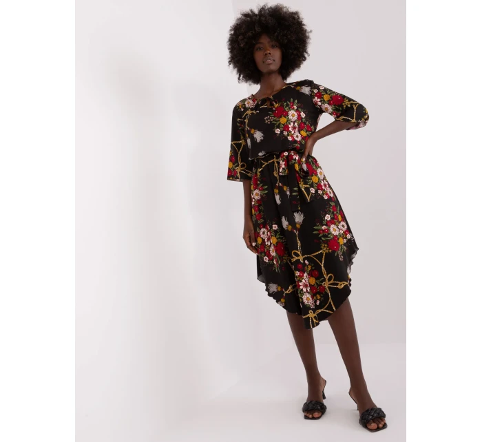 Sukienka LK SK model 18729779 czarno czerwony - FPrice Sukienka LK SK model 18729779 czarno czerwony - FPrice