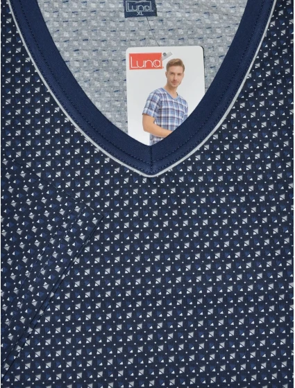 Pánské pyžamo model 20743005 4 Tmavě modrá vzor mix - Luna