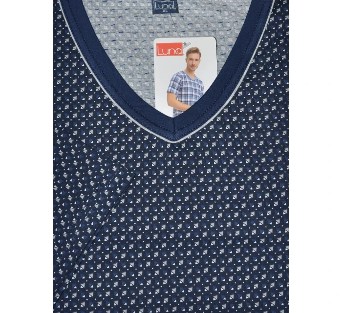 Pánske pyžamo 793 4 Tmavomodrý vzor mix - Luna Pánske pyžamo 793 4 Tmavomodrý vzor mix - Luna