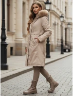 Dámská zimní bunda parka s kožešinou béžová Dstreet model 21991641 - FashionStreet