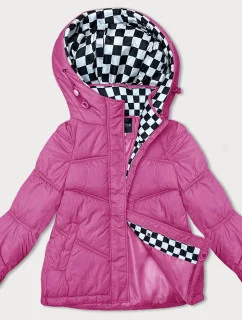 růžová volná dámská bunda s kapucí model 21246333 - Miss TiTi