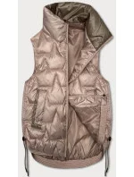 růžová krátká dámská vesta se stahovacími boky model 20867425 - S'WEST