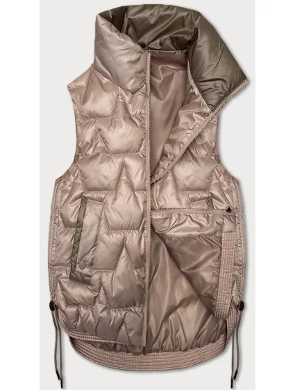 růžová krátká dámská vesta se stahovacími boky model 20867425 - S'WEST