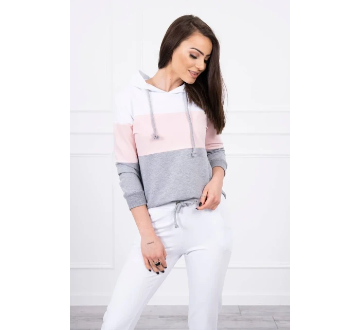 Farebná pruhovaná sada biela + púdrová ružová Farebná pruhovaná sada biela + púdrová ružová