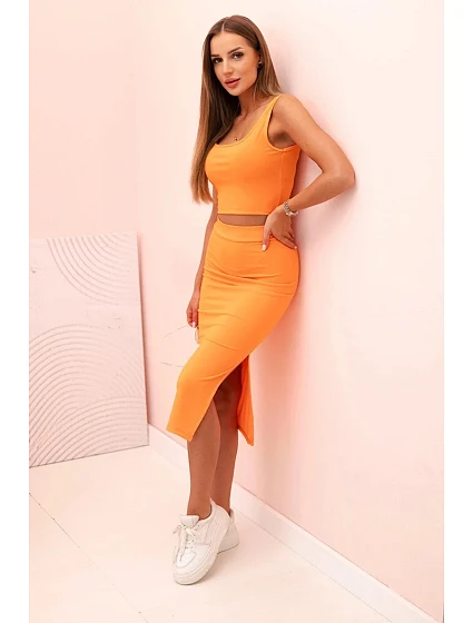 Dámský top a model 22077129 sukně pomeranč - K-Fashion Dámský top a model 22077129 sukně pomeranč - K-Fashion