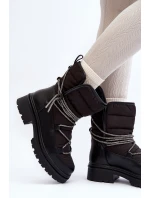 Śniegowce Damskie Z Ozdobnym Wiązaniem Czarne Rilana Śniegowce Damskie Z Ozdobnym Wiązaniem Czarne Rilana