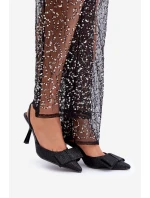 Lesklé Lodičky S Mašlí Černé model 21681046 - Boto