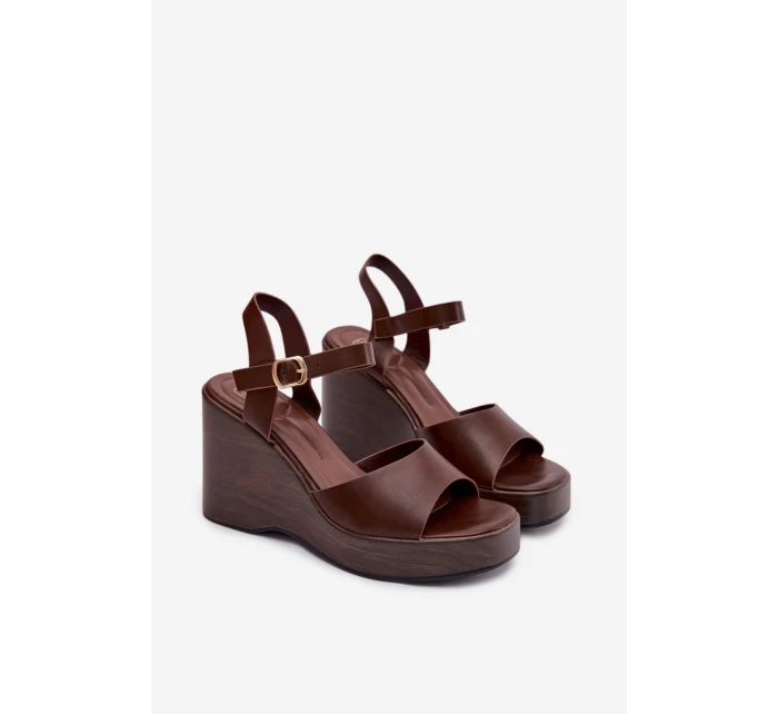Dámské sandály na platformě Eko kůže Čokoládové Parilisse