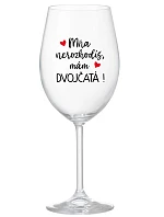 Nemôžete ma prehliadnuť, mám DVOJČATÁ! - priehľadný pohár na víno 350 ml