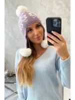 Dámská klapka na uši světle fialová model 20536199 - K-Fashion Dámská klapka na uši světle fialová model 20536199 - K-Fashion