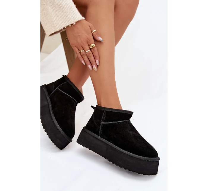 Ženské sněhule z přírodního semiše černé Mairene Ženské sněhule z přírodního semiše černé Mairene