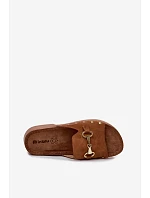 Semišové dámské pantofle model 22182191 Camel - Inblu Semišové dámské pantofle model 22182191 Camel - Inblu