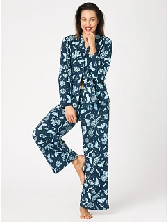 Pyžamo Key LNS 533 B26, s dlhými rukávmi, veľkosti S–XL, na zapínanie