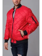 Červená prešívaná pánska bunda typu "bomber" (MY01-5)