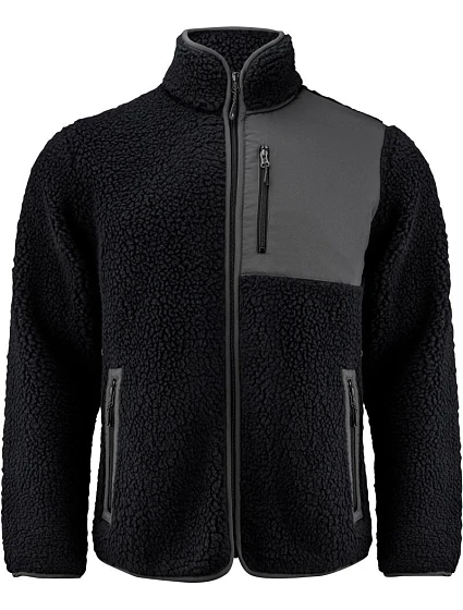 James Harvest Kingsley Fleece Men Pánska fleecová bunda Sherpa „Two-Tone“ 62.1500 čierna