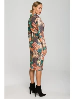 M706 Šaty s rukávmi, golierom a potlačou - model 3