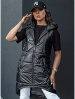 Dámská prošívaná vesta s kapucí dlouhá černá Dstreet model 21979272 - FashionStreet Dámská prošívaná vesta s kapucí dlouhá černá Dstreet model 21979272 - FashionStreet