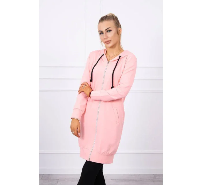 Mikina s kapucňou lososová