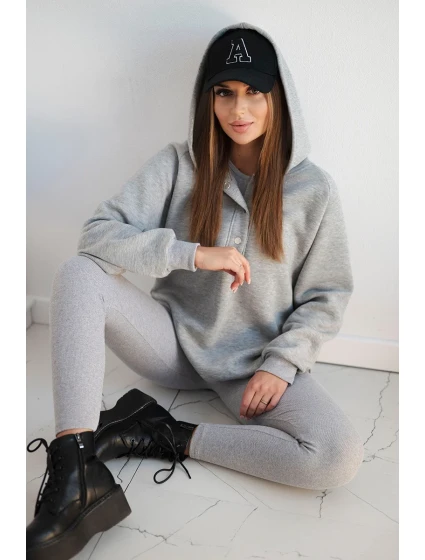 Súprava mikiny, topu a legín 3 v 1 sivá