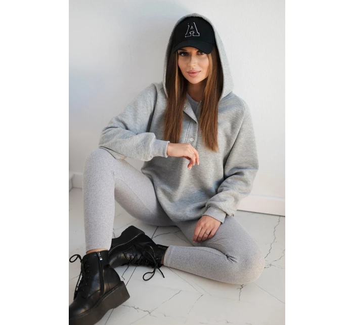 Súprava mikiny, topu a legín 3 v 1 sivá