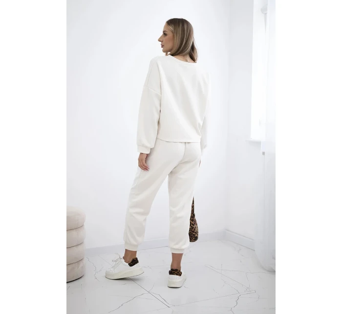 Viskózový set Amour tepláky + nohavice svetlá béžová Viskózový set Amour tepláky + nohavice svetlá béžová