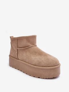 Kůže Boty Na Platformě Bežové model 21630209 - Boto