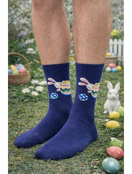 Pánske veľkonočné ponožky 136 tmavomodré - Steven Pánske veľkonočné ponožky 136 tmavomodré - Steven