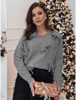 Dámský svetr s mašlemi v jedné velikosti světle šedý Dstreet model 21982129 - FashionStreet