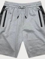 Svetlosivé pánske kraťasy s reflexnými vsadkami (8K280-2)