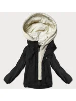 Čierna dámska bunda s ozdobnou kapucňou Miss TiTi (3295) Čierna dámska bunda s ozdobnou kapucňou Miss TiTi (3295)