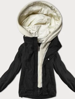 Černá dámská bunda s ozdobnou kapucí Miss model 21061151 - Miss TiTi